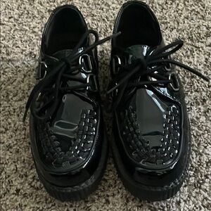 T.U.K. Black Patent Leather Creepers